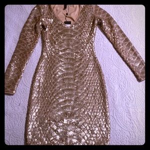 Gold sequins dress